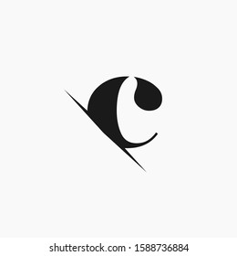 C Letter Logo Design with Creative Cut. simple design. graphic elegant and unique sliced design template Vector. - vector
