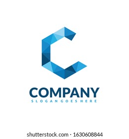 C Letter Logo Design . Creative Vector C icon with triangle creative concept.