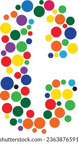 Elemento de diseño del logotipo de letra C con círculos coloridos