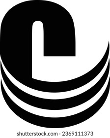 Design-Element des C-Buchstaben-Logos in schwarzer Farbe