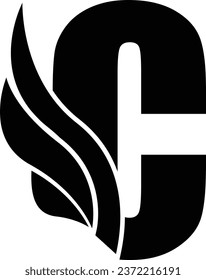C letter logo design element in black colour