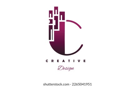 C letter logo design icon with elegant creative vector design on white background eps