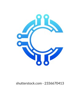 c letter logo design for internet company