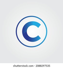 Diseño del logotipo de la letra C. Plantilla de diseño de logotipo de carta.