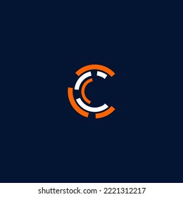 C elementos de plantilla de diseño de logotipo de letras. Logo de la carta digital abstracta moderna. Ilustración vectorial. Logo de la tecnología.