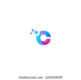 C elementos de plantilla de diseño de logotipo de letras. Logo de la letra digital abstracta moderna. Ilustración vectorial. Logo colorido de C. 
