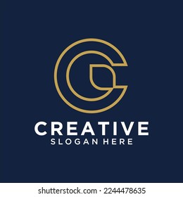 Plantilla de diseño de logotipo de carta C