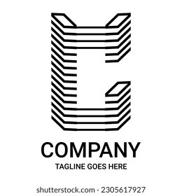 C letter logo design that is unique, professional, and very cool. suitable for t-shirts, hoodies, mugs, caps, etc. it can be used in any way by any purpose.