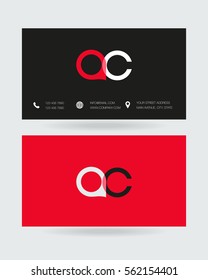 A & C Letter logo design vector element with Business card 