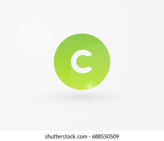 C letter logo design vector. 3D Icon Illustration.