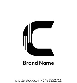 Diseño de logotipo de letra C. fondo blanco.