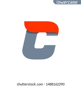 C letter logo with fast speed red flag line. Lowercase font style, vector design template elements for your application or corporate identity.