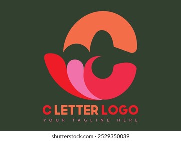 C letter logo features a stylized letter to represent a brand, using creative fonts, colors, and shapes. It's simple yet distinctive, making it versatile for various uses while 
brand recognition.