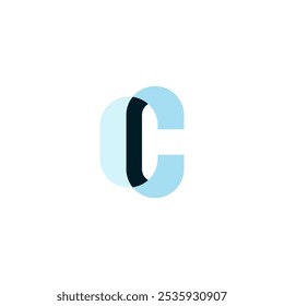 C letter logo with flat design style