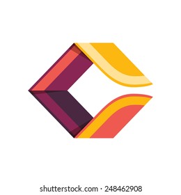 C letter logo, flat icon