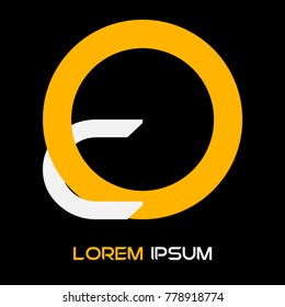 C Letter logo font with orange circle, vector design
