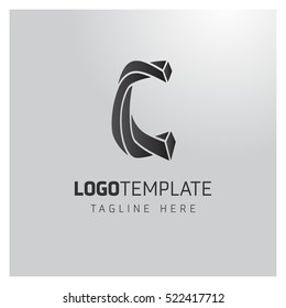 C letter logo formed by twisted lines. Twist Idea logo,Idea logo,Vector Logo Template, vector design template elements for your application or corporate identity