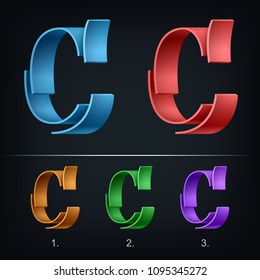 C Letter logo icon design template elements, Letters of the alphabet, Vector illustration