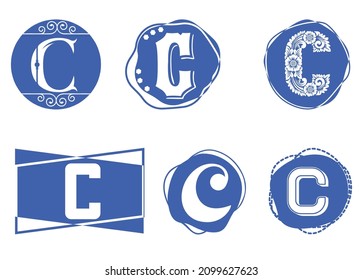 C letter logo and icon design template