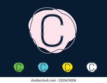 C letter logo and icon design template
