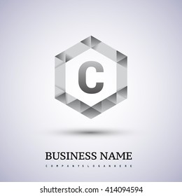 C Letter logo icon design template elements on hexagonal.