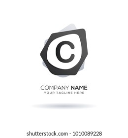 C Letter logo icon. Modern black white design for creative use. Vector illustration