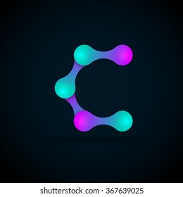 C letter logo icon template.Technology,network,digital,Vector Illustration