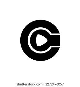 C Letter logo, Initial S logo vector template, pixel, fast logo, triangle,