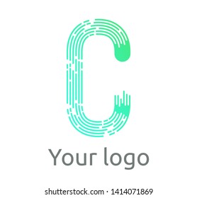 C letter logo in liquid form and gradient