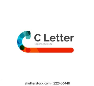 logotipo de letra C, diseño de línea mínima, icono comercial