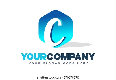 c Letter Logo. Modern Hexagon Logo Shape Design Vector.