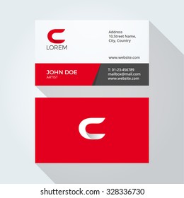 C Letra Logo Modern Simple Abstracto. Plantilla de diseño de tarjeta de presentación corporativa