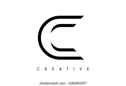 Monogramm des C-Letter-Logos mit Schwarz-Weiß-Linien und minimalistischer Design-Vektorgrafik. Creative Modern Letter C - Symbolsignalisierung.