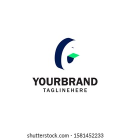 C Letter logo in negative space vector design template elements