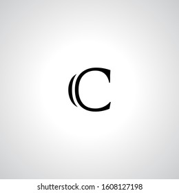 C letter logo with nice gradient white background.C letter icon.