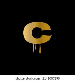 C letter logo with nice gradient black background. C letter icon. C.
