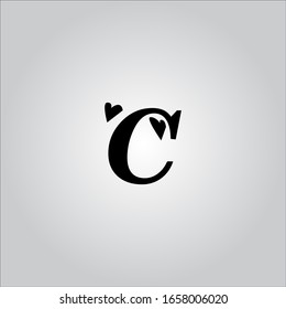 c letter logo with nice grey background.C letter icon.
