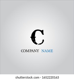 Logo de la letra C con un bonito fondo blanco.Icono de letra C.