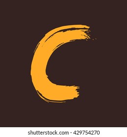 C letter logo painted with a brush. 