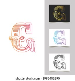 C letra logotipo diseño abstracto profesional