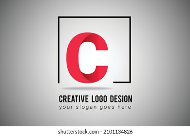 C Letter Logo in red gradient color Vector Icon. Creative C Letter Logo  Illustration.