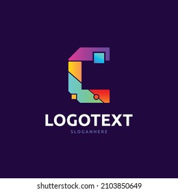 C letter logo, s colorful gradient logo, colorful abstract logo