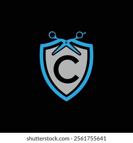 C letter Logo with Shield, C shield logo design template