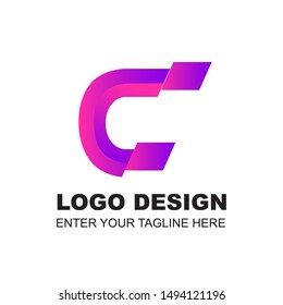 C letter logo simple design, logo template design