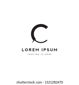 c letter logo simple design, minimalist icon letter c.