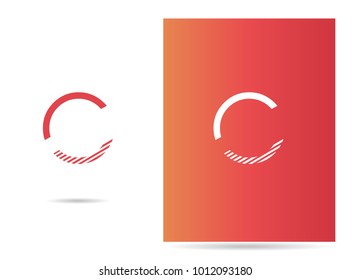 C letter logo stroke design vector template