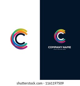 C letter logo tech design vector, minimalist line creative sign vector icon.