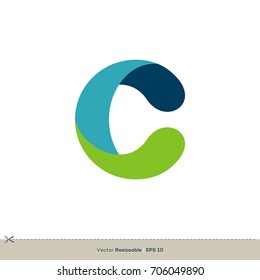 C Diseño de ilustraciones de plantillas de logotipos de letras. Vector EPS 10.