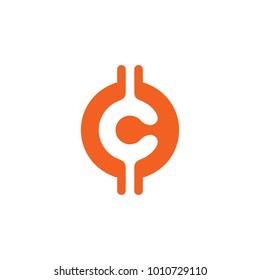 C letter logo template vector graphic download