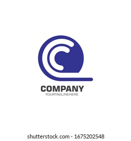 C Diseño de icono vectorial de plantilla de logotipo de carta